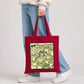 Cute playful green frogs pattern graphic cotton Tote Bag