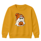 Cute pom-pom beanie ghost pumpkin Halloween Kids Sweatshirt