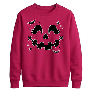 Cute pumpkin face bats spooky Halloween Unisex Sweatshirt