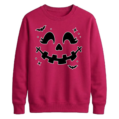 Cute pumpkin face bats spooky Halloween Unisex Sweatshirt