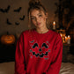 Cute pumpkin face bats spooky Halloween Unisex Sweatshirt