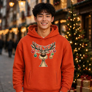 Cute Reindeer Antler Baubles Christmas Oversized Hoodie