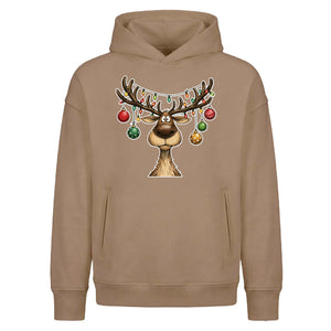 Cute Reindeer Antler Baubles Christmas Oversized Hoodie