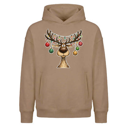 Cute Reindeer Antler Baubles Christmas Oversized Hoodie