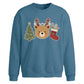 Cute Reindeer Bear Graphic Christmas Oversized Sweatshirt