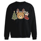 Cute Reindeer Bear Graphic Christmas Oversized Sweatshirt