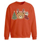 Cute Reindeer Bear Graphic Christmas Oversized Sweatshirt