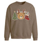 Cute Reindeer Bear Graphic Christmas Oversized Sweatshirt