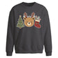 Cute Reindeer Bear Graphic Christmas Oversized Sweatshirt