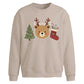 Cute Reindeer Bear Graphic Christmas Oversized Sweatshirt