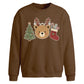 Cute Reindeer Bear Graphic Christmas Oversized Sweatshirt