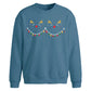 Cute Reindeer Faces Lights Christmas Oversized Sweatshirt