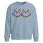 Cute Reindeer Faces Lights Christmas Oversized Sweatshirt