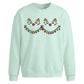 Cute Reindeer Faces Lights Christmas Oversized Sweatshirt