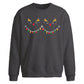 Cute Reindeer Faces Lights Christmas Oversized Sweatshirt