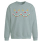 Cute Reindeer Faces Lights Christmas Oversized Sweatshirt