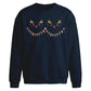 Cute Reindeer Faces Lights Christmas Oversized Sweatshirt
