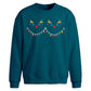 Cute Reindeer Faces Lights Christmas Oversized Sweatshirt