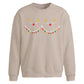 Cute Reindeer Faces Lights Christmas Oversized Sweatshirt
