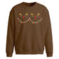 Cute Reindeer Faces Lights Christmas Oversized Sweatshirt