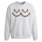 Cute Reindeer Faces Lights Christmas Oversized Sweatshirt
