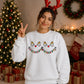 Cute Reindeer Faces Lights Christmas Oversized Sweatshirt