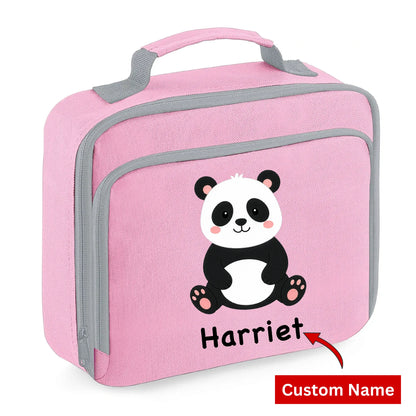 Panda Kids Lunch Bag with Custom Name Insulated Lunch Bag Cooler Box