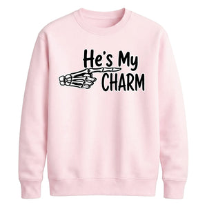Cute skeleton hand charm quote Halloween Unisex Sweatshirt