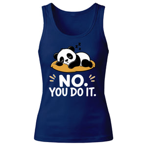 Cute Sleeping Panda No You Do It Graphic Ladies Tank Top