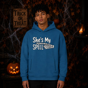 Cute spell skeleton hand quote Halloween Oversized Hoodie