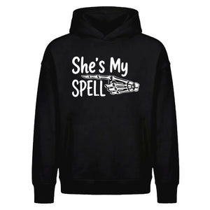 Cute spell skeleton hand quote Halloween Oversized Hoodie