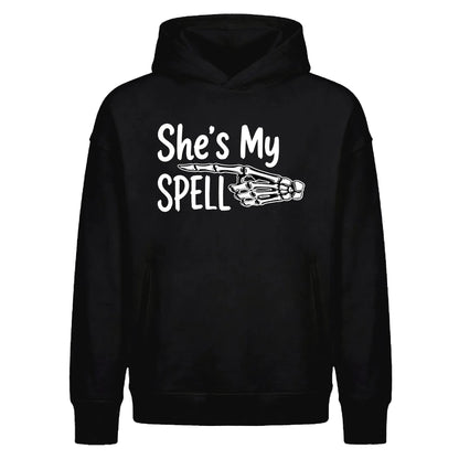 Cute spell skeleton hand quote Halloween Oversized Hoodie