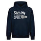 Cute spell skeleton hand quote Halloween Oversized Hoodie
