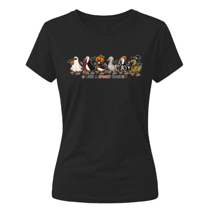 Cute spooky costume geese graphic Halloween ladies t-shirt