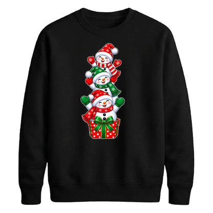 Cute stacked snowmen gift box Christmas Unisex Sweatshirt