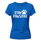 Cute Stay Pawsitive Paw Print Graphic Ladies T-Shirt