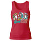 Cute Surfing Ducks Good Vibes Summer Graphic Ladies Tank Top