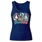 Cute Surfing Ducks Good Vibes Summer Graphic Ladies Tank Top