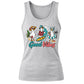 Cute Surfing Ducks Good Vibes Summer Graphic Ladies Tank Top
