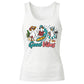 Cute Surfing Ducks Good Vibes Summer Graphic Ladies Tank Top