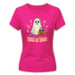 Cute trick or treat ghost graphic Halloween ladies t-shirt