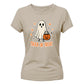 Cute trick or treat ghost graphic Halloween ladies t-shirt