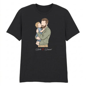 Custom Names Dad & Son Fathers Day Printed Style T-Shirt