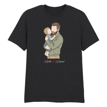 Custom Names Dad & Son Fathers Day Printed Style T-Shirt