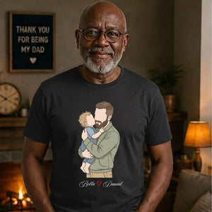 Custom Names Dad & Son Fathers Day Printed Style T-Shirt