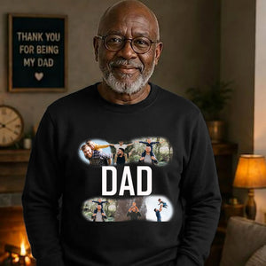 Dad Four Photo Collage Keepsake Father's Day Sweatshirt