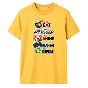 Eat Sleep Anime Gaming Repeat Anime Unisex T Shirt