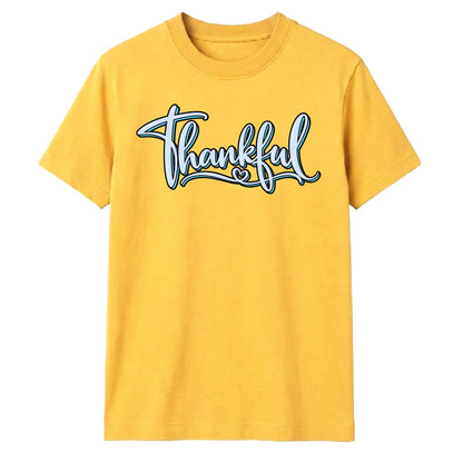 Cursive script thankful word Thanksgiving Unisex T-Shirt