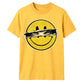 Edgy Ripped Smiley Face Anime Eyes Graphic Unisex T-Shirt
