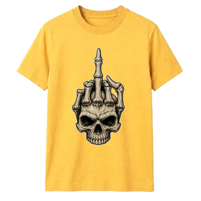 Edgy skeleton hand middle finger Halloween Unisex t-shirt